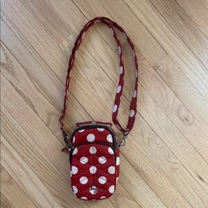 Lug Skeeter Red White Polka Dot Mini Convertible Crossbody Belt Bag adjustable